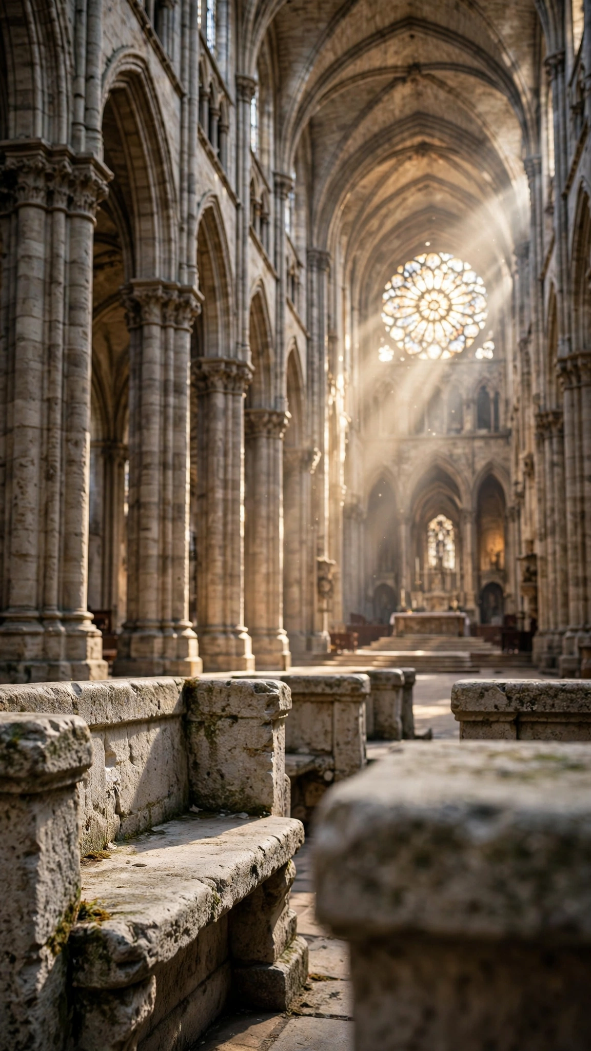 Gothic Cathedral Exterior Plaza — UGC video ad background environment by Crisp UGC Ads