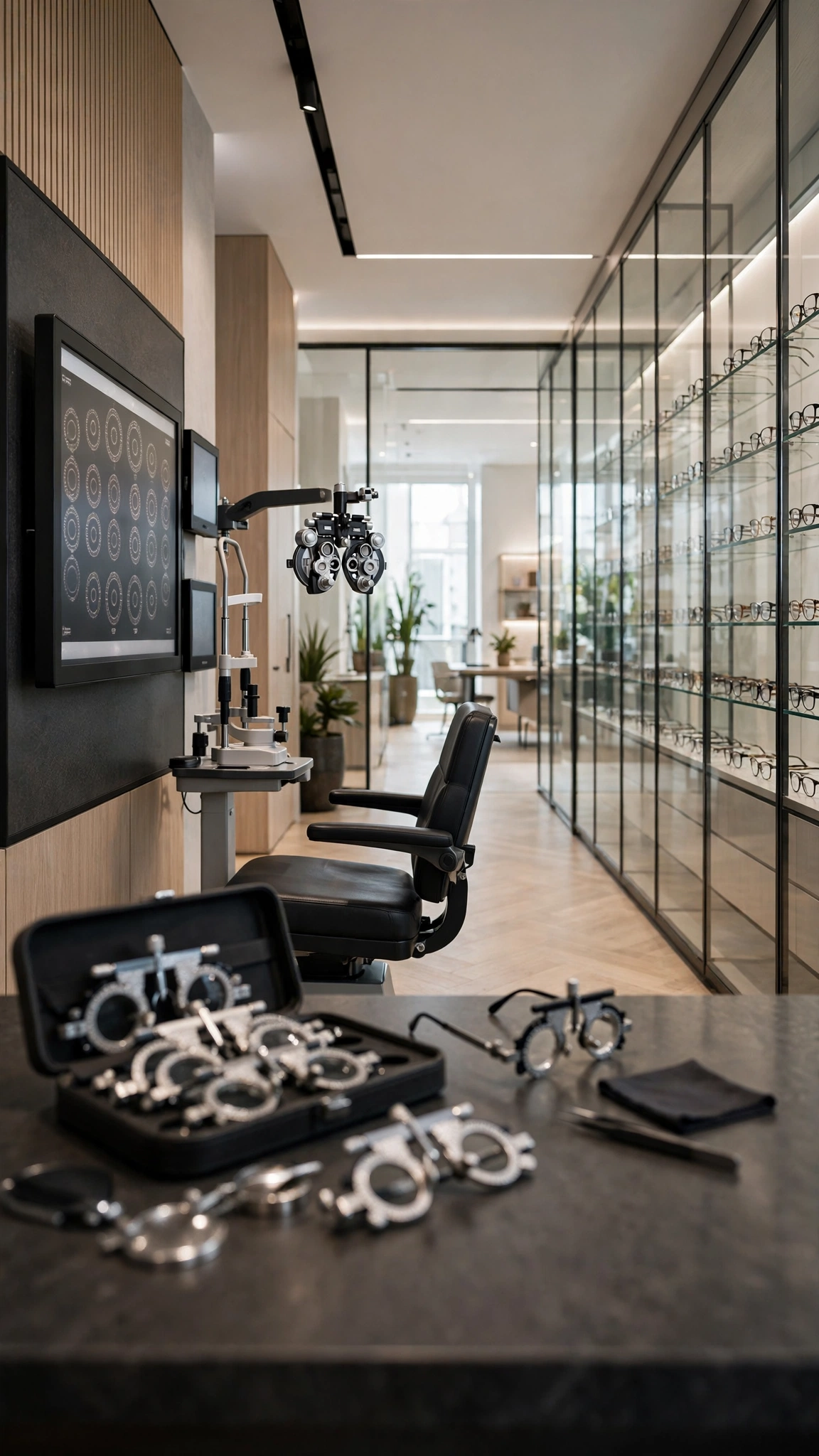 Boutique Optometry & Eyecare Studio — UGC video ad background environment by Crisp UGC Ads