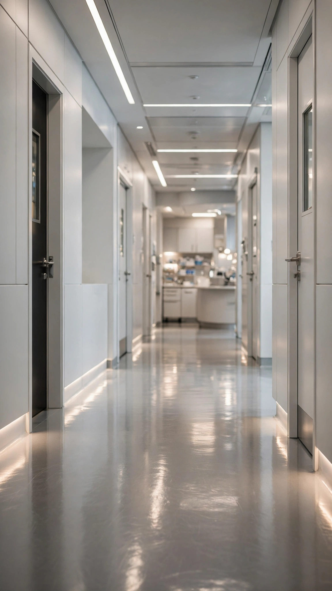 Modern Medical Center Corridor — UGC video ad background environment by Crisp UGC Ads