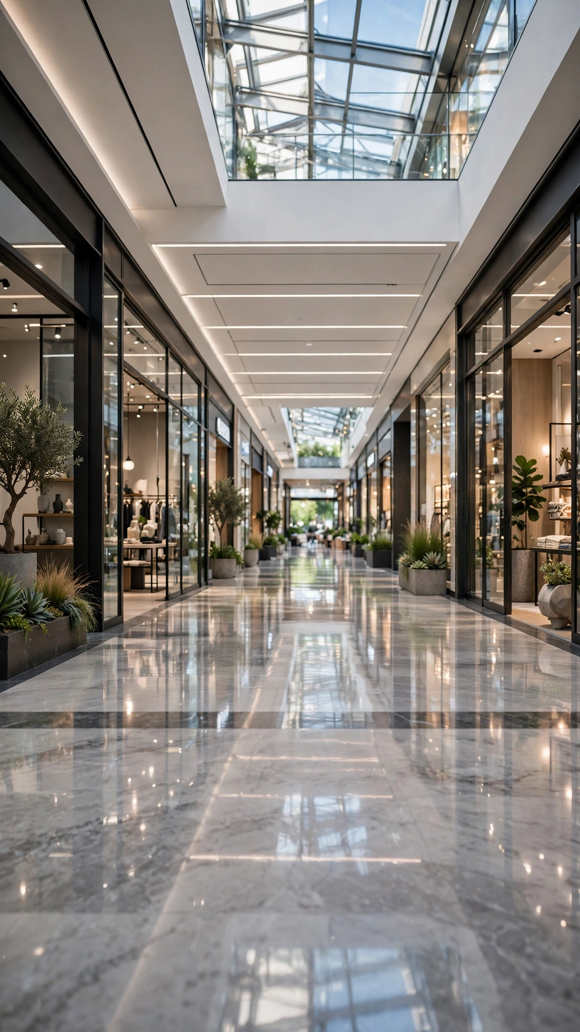 High-End Fashion Mall Concourse — UGC video ad background environment by Crisp UGC Ads