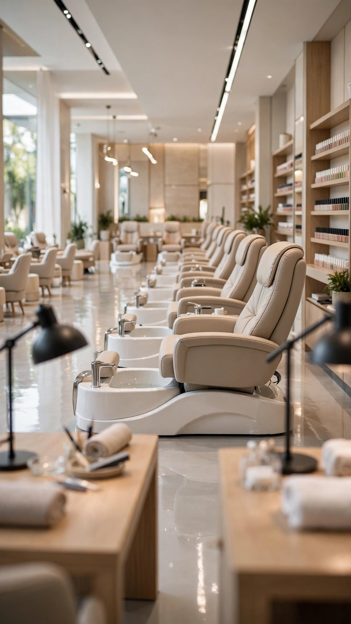 Modern Nail & Manicure Bar — UGC video ad background environment by Crisp UGC Ads